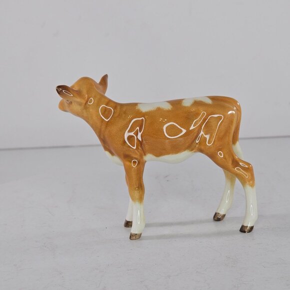 RARE Beswick England Guernsey Calf Baby Cow Figurine Glossy #1249A - Picture 6 of 10